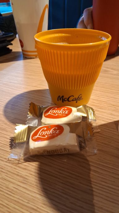 Mcdonalds coffee with a free treat